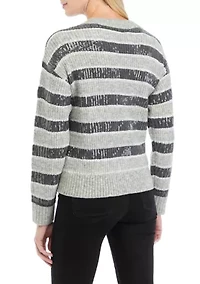 Petite Stripe Shine Cardigan
