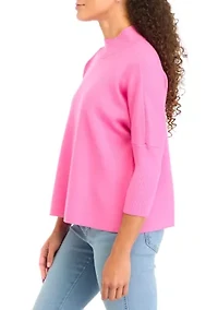 Petite Mock Neck Popover Sweater