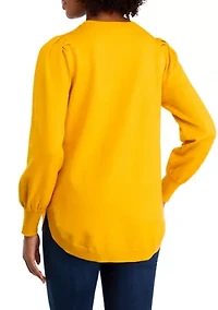 Women's Long Sleeve Round Hem Sweater