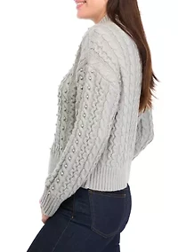 Petite Pearl Cable Knit Sweater