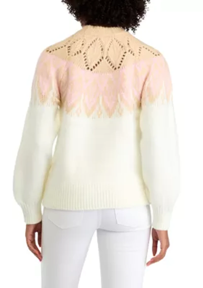 Women's Long Sleeve Fair Isle Sweater