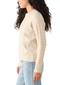 Petite Cable Metallic Sweater