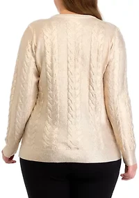 Plus Cable Metallic Sweater
