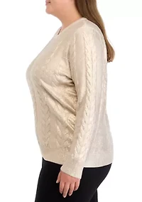 Plus Cable Metallic Sweater