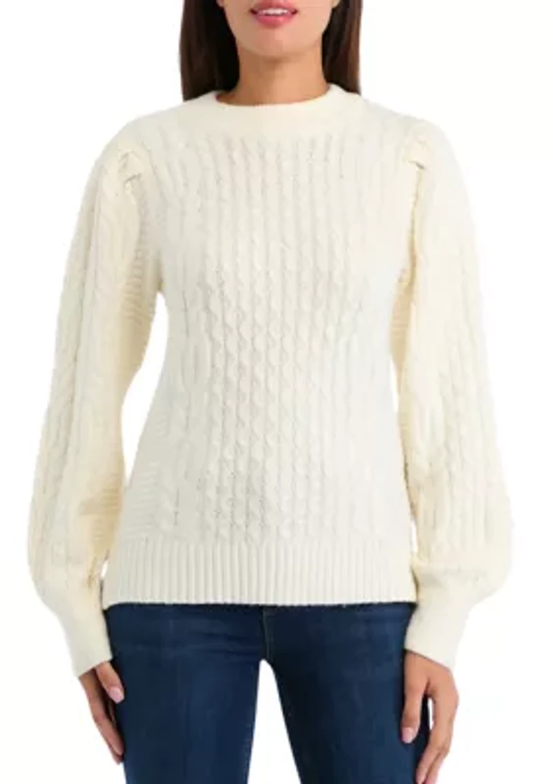 Women's Long Sleeve Cable Sweater