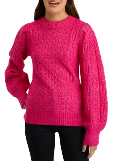 Women's Long Sleeve Cable Sweater