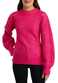 Women's Long Sleeve Cable Sweater