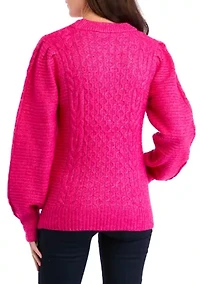Women's Long Sleeve Cable Sweater