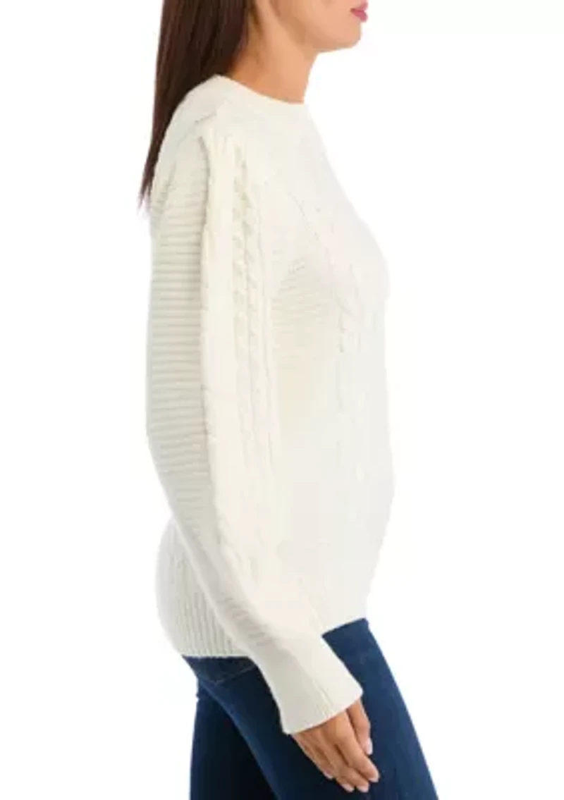 Women's Long Sleeve Cable Sweater