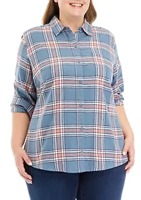 Plus Flannel Top