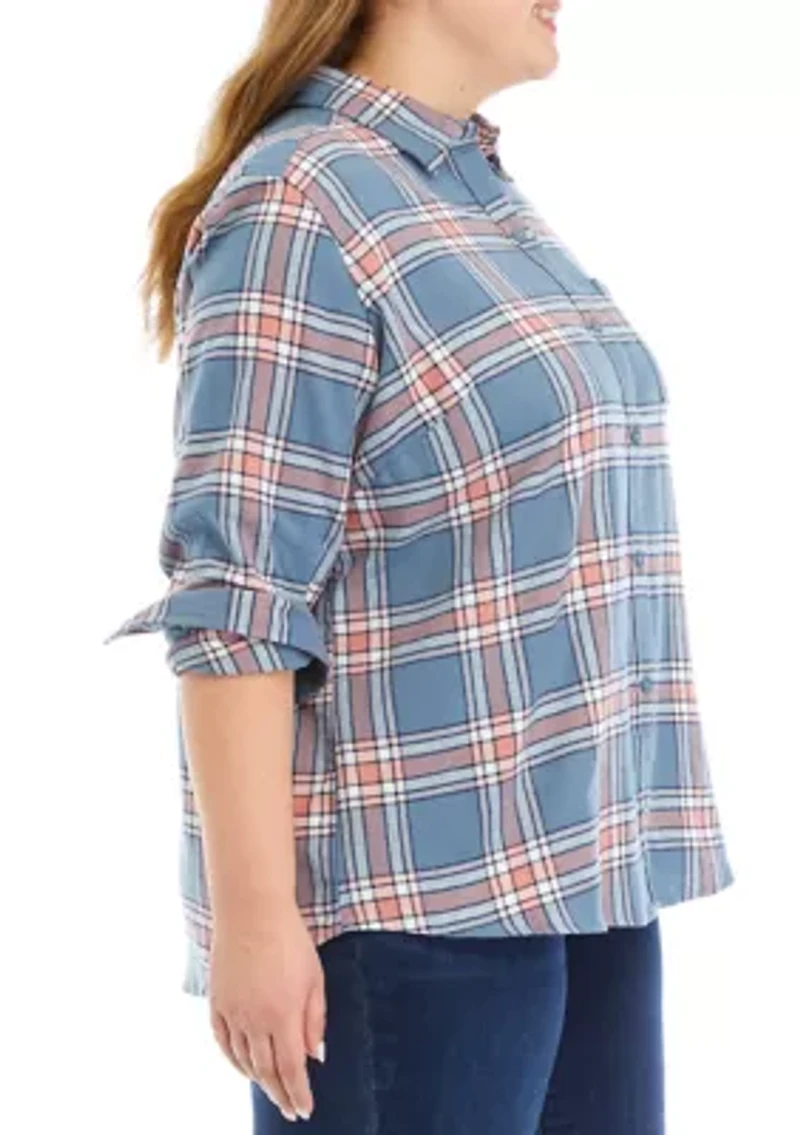 Plus Flannel Top