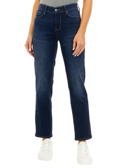 Petite Mid Rise Straight Jeans