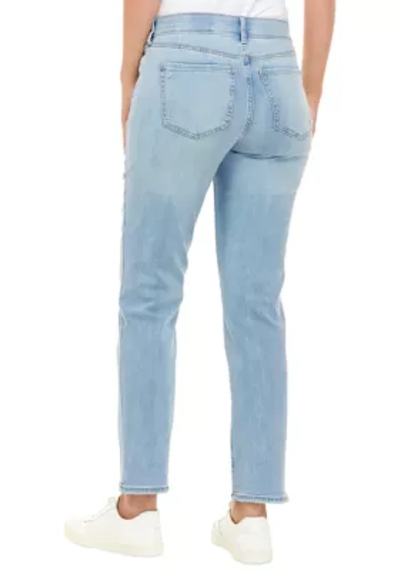 Petite Mid Rise Straight Jeans