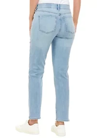 Petite Mid Rise Straight Jeans