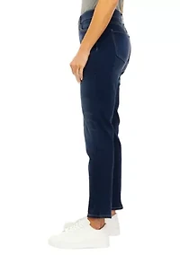 Petite Mid Rise Straight Jeans