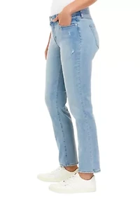 Petite Mid Rise Straight Jeans