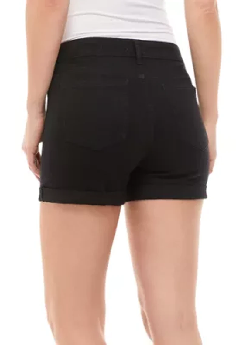 Petite Mid Rise Cuffed Shorts
