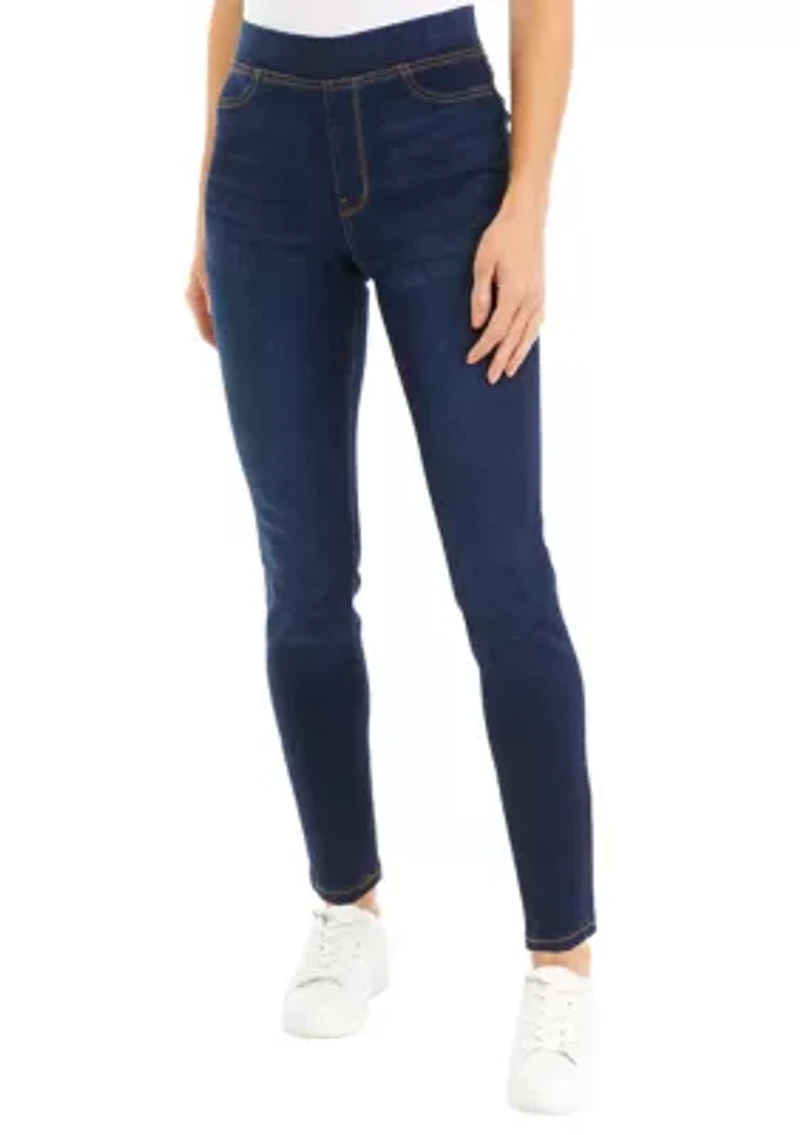 Petite High Rise Pull On Skinny Jeans