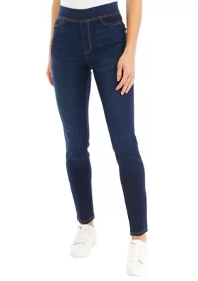 Petite High Rise Pull On Skinny Jeans