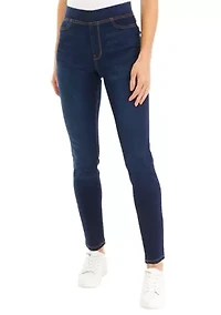 Petite High Rise Pull On Skinny Jeans