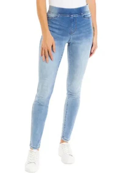 Petite High Rise Pull On Skinny Jeans