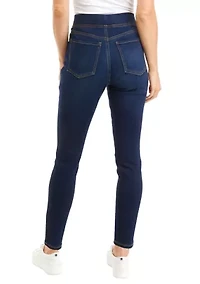 Petite High Rise Pull On Skinny Jeans
