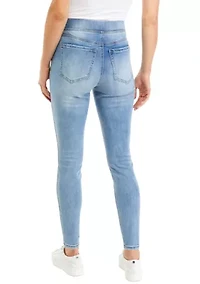 Petite High Rise Pull On Skinny Jeans