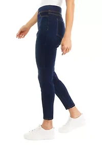 Petite High Rise Pull On Skinny Jeans