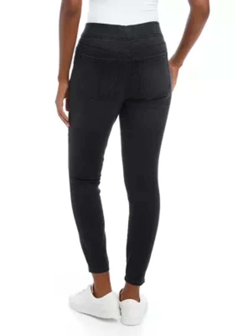 Petite High Rise Pull On Skinny Jeans
