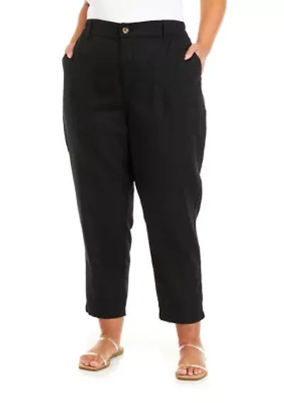 Plus Elastic Waist Utility Pants