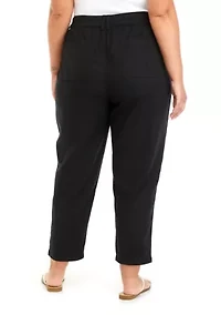 Plus Elastic Waist Utility Pants