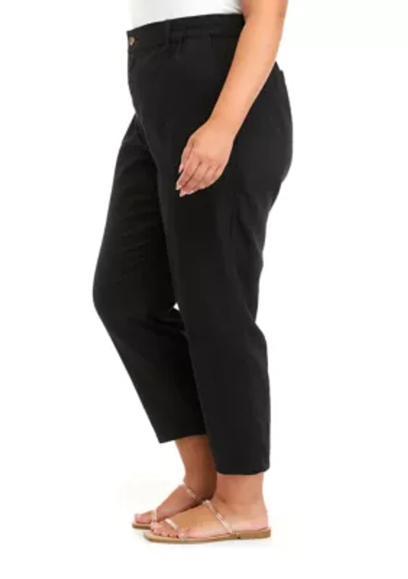 Plus Elastic Waist Utility Pants