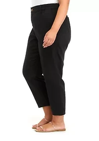 Plus Elastic Waist Utility Pants