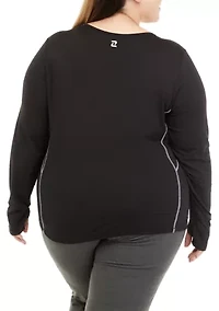 Plus Long Sleeve Fitted Workout T-Shirt