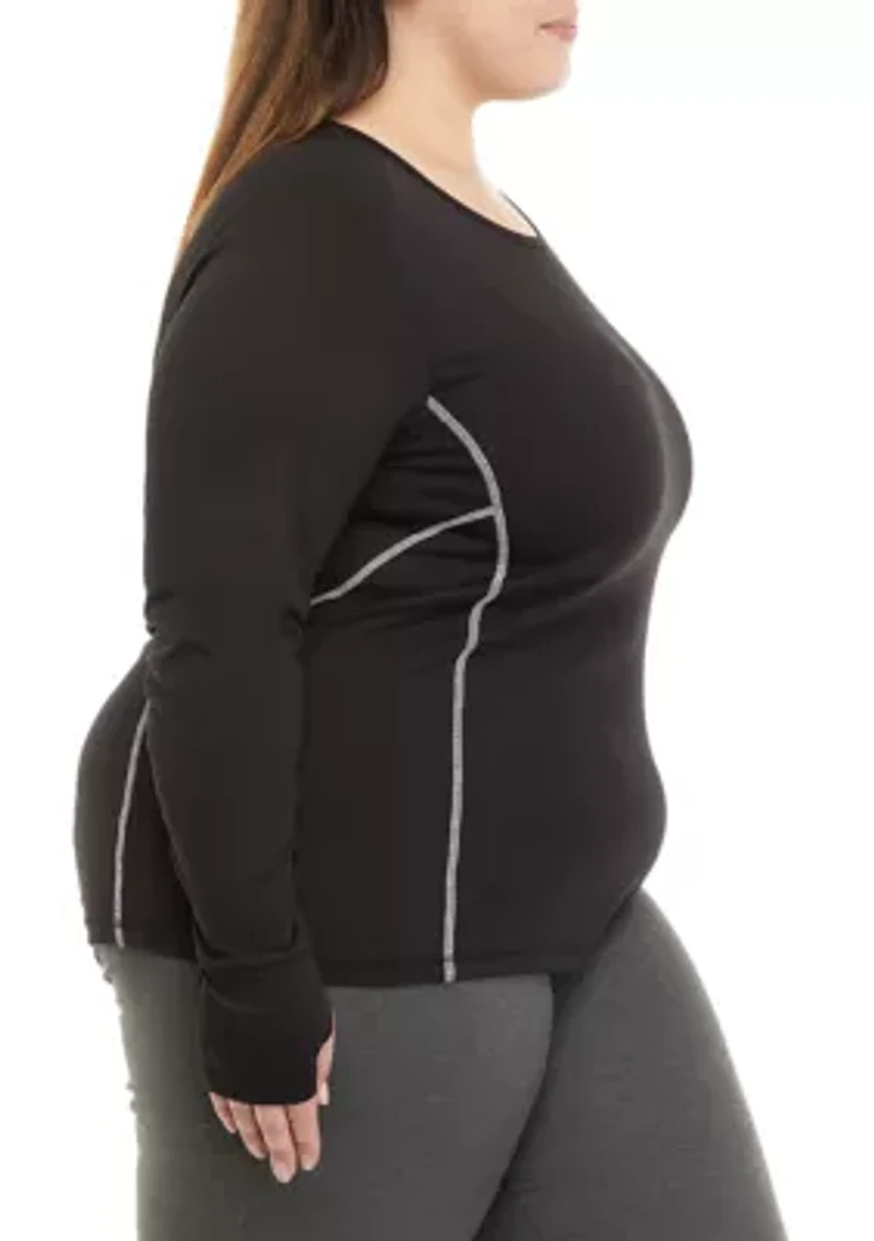 Plus Long Sleeve Fitted Workout T-Shirt