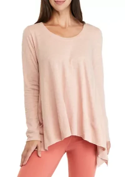 Women's Long Sleeve Drapey Side Slit Top