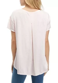 Women's Short Sleeve Pleat Back T-Shirt