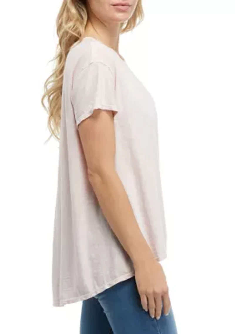 Women's Short Sleeve Pleat Back T-Shirt