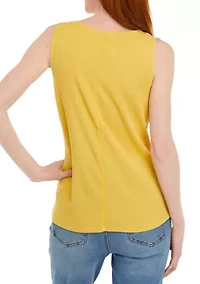 Women's Henley Solid Tank Top