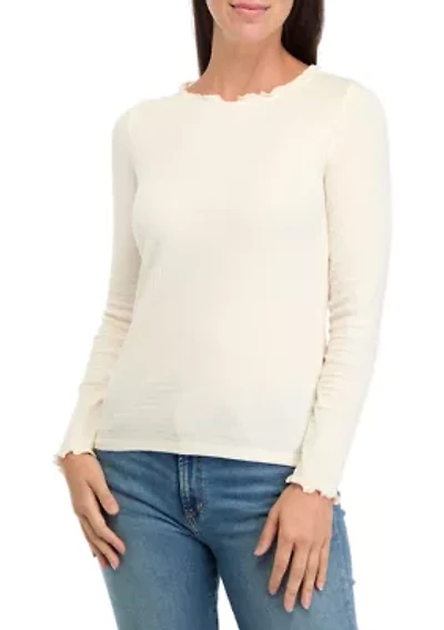 Women's Long Sleeve Lettuce Edge Top