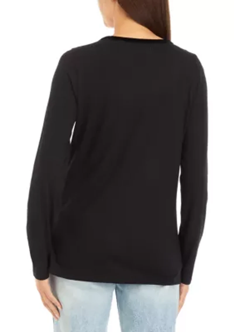 Women's Velvet Trim Top