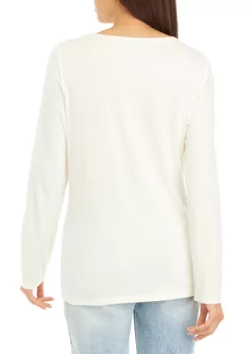 Women's Velvet Trim Top