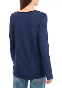 Women's Velvet Trim Top