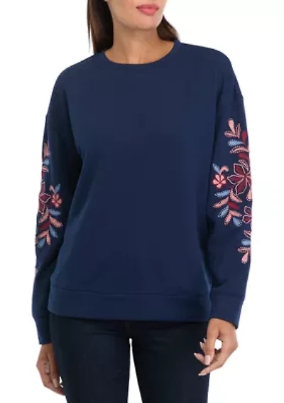 Women's Long Sleeve Embroidered Sweatshirt