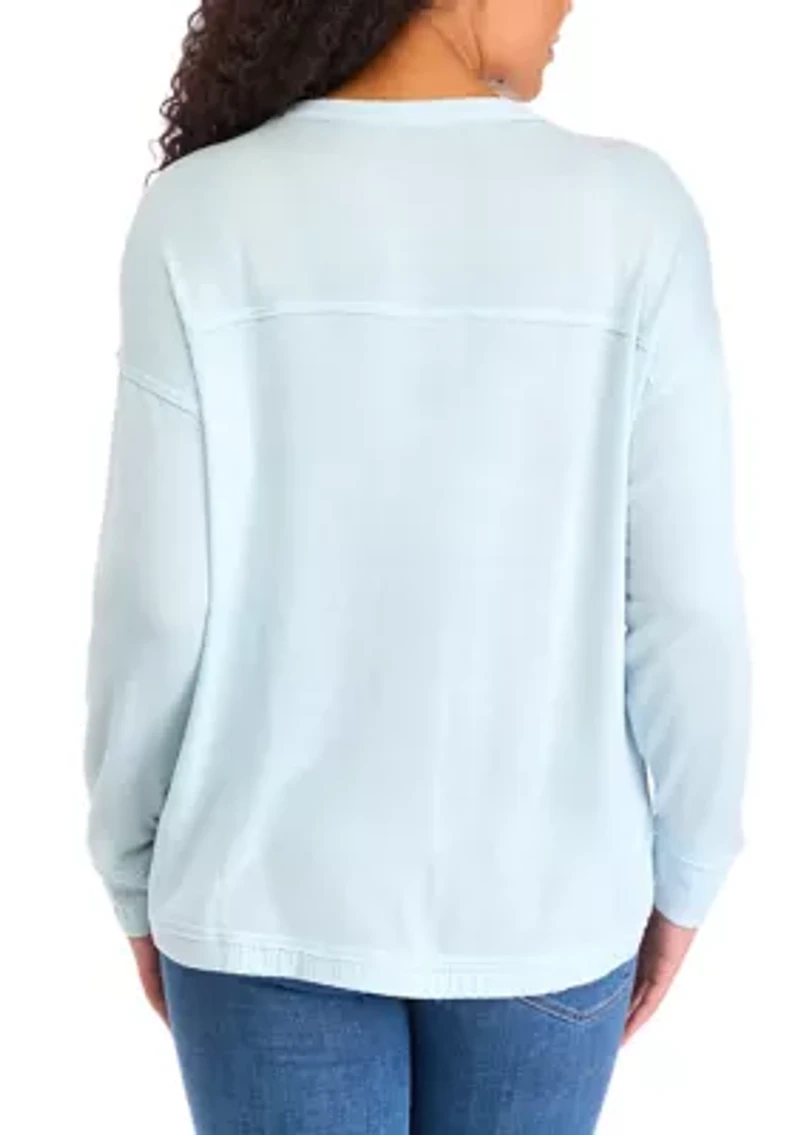 Women's Raw Edge Solid T-Shirt
