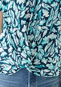 Women's Short Sleeve Twist Front T-Shirt