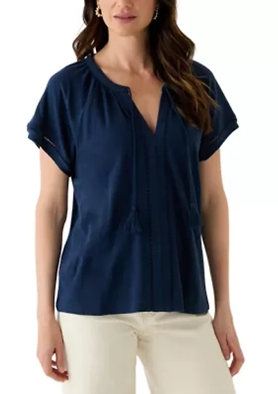 Women's Split Neck T-Shirt