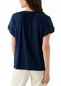 Women's Split Neck T-Shirt