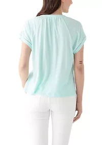 Women's Split Neck T-Shirt