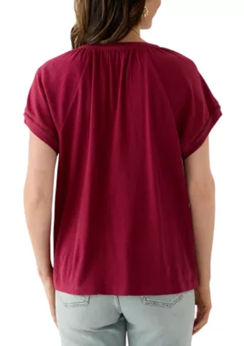Women's Split Neck T-Shirt